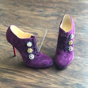 Christian Louboutin Velour Bootie New! (36.5)